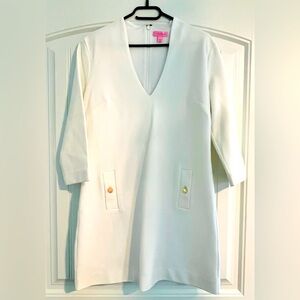 White with Gold Button Details Lilly Pulitzer Dress
